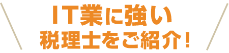 IT業界に強い税理士をご紹介